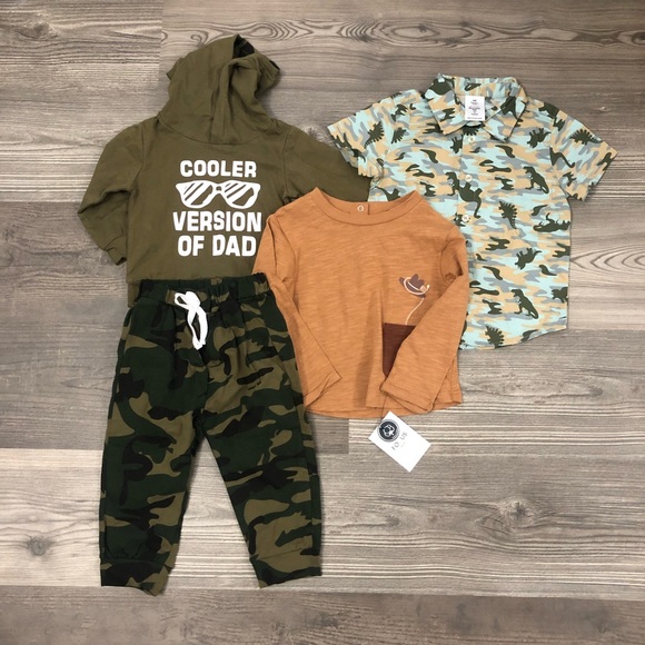 Focus Other - Kids' Camo and Graphic Hoodie Outfit Set